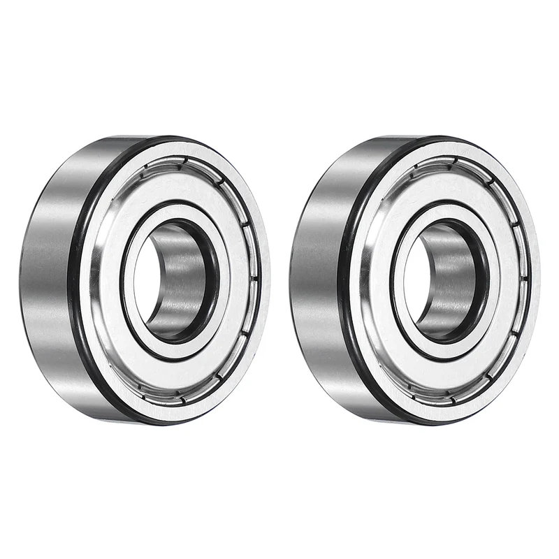 2Pcs 6304ZZ Deep Groove Ball Bearing, 20x52x15 mm Double Shielded Chrome Steel