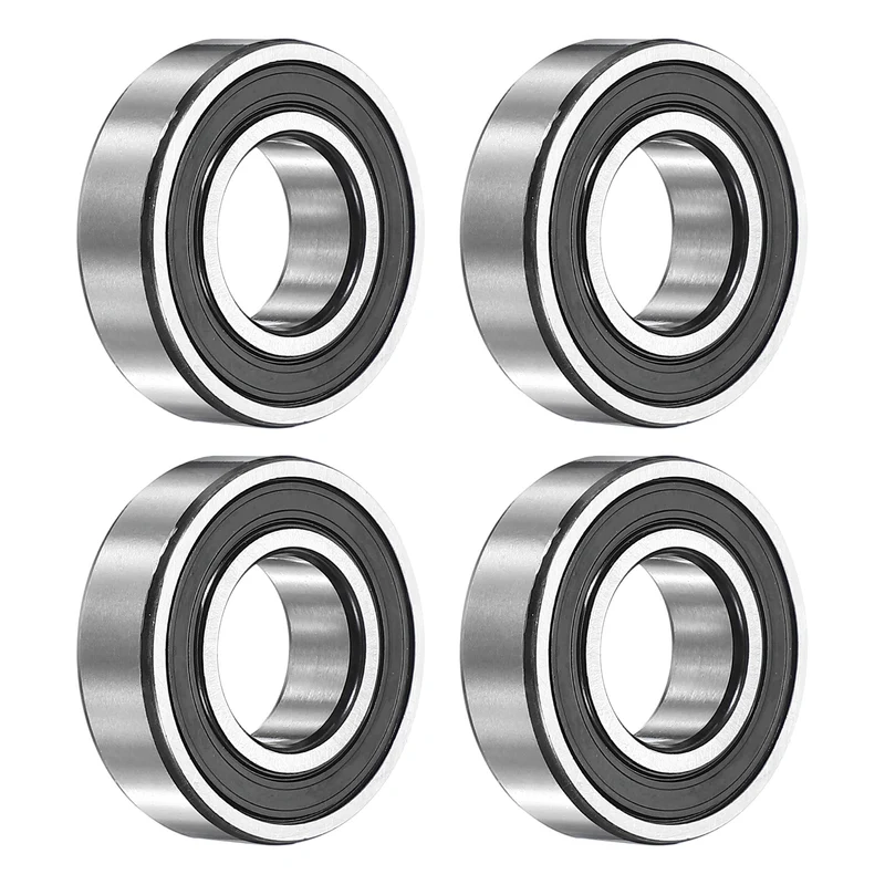 4Pcs 6003-2RS Deep Groove Ball Bearing, 17x35x10 mm Double Rubber Seal Bearing