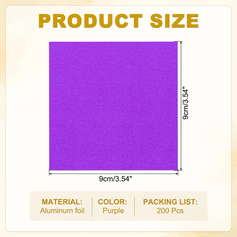 200 Pcs 4x4 Inch Foil Candy Wrappers Chocolate Wrapping Paper Dark Purple