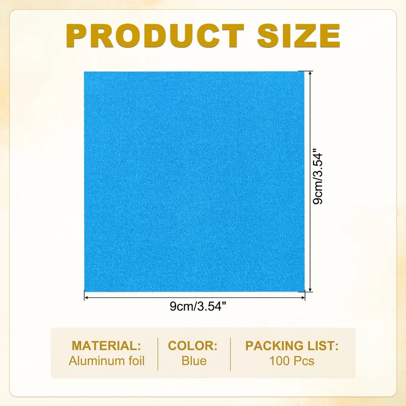100 Pcs 4x4 Inch Foil Candy Wrappers Chocolate Wrapping Paper Dark Blue