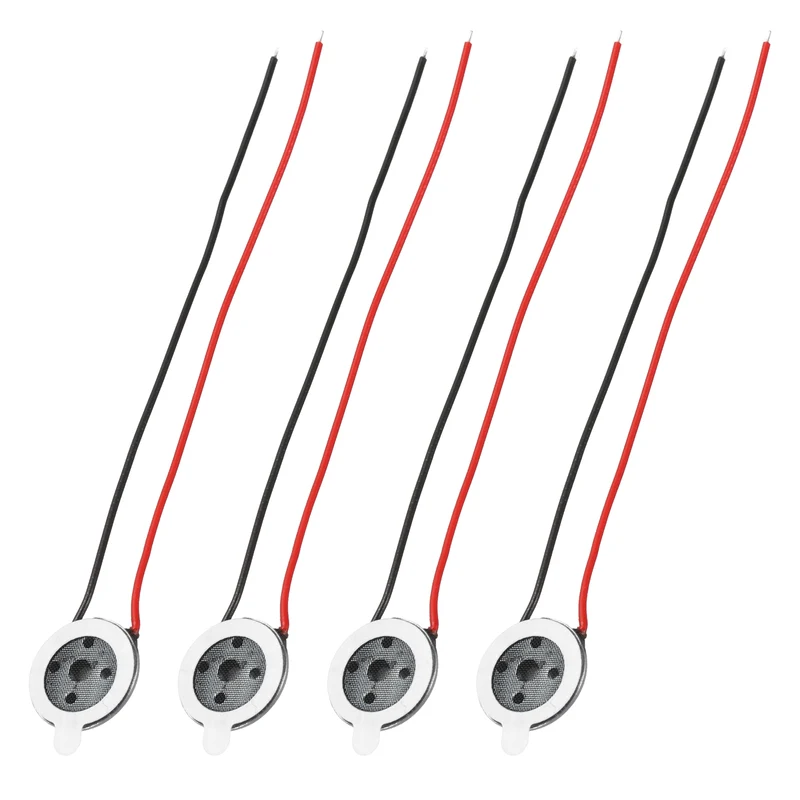 4Pcs 1W 8 Ohm 16mm/0.63" Small Round Internal Magnetic Speaker Black