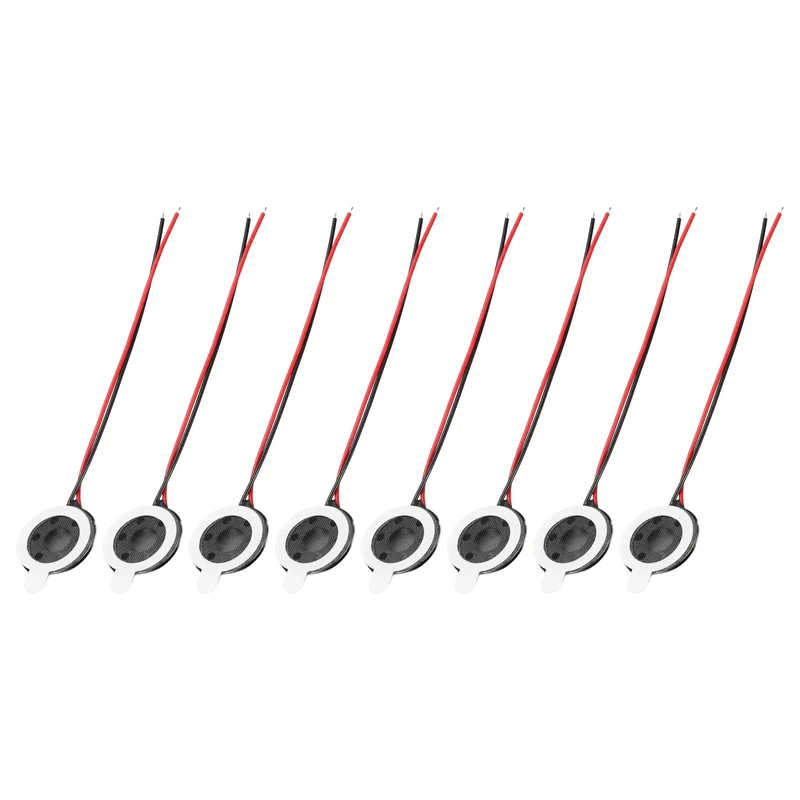 8Pcs 1W 8 Ohm 15mm/0.6" Small Round Internal Magnetic Speaker Black