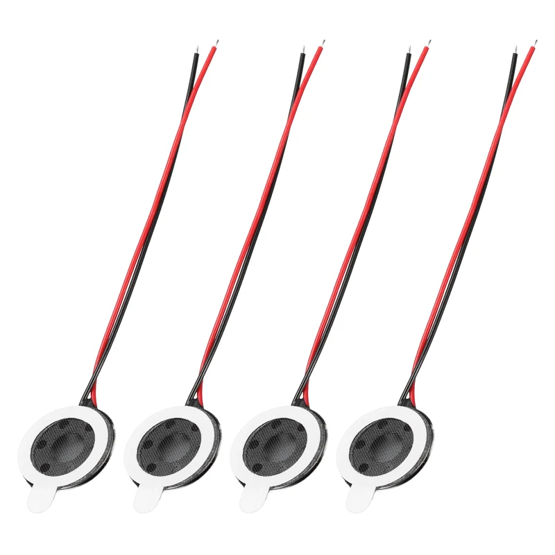4Pcs 1W 8 Ohm 15mm/0.6" Small Round Internal Magnetic Speaker Black