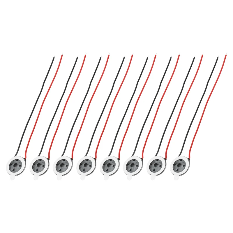8Pcs 1W 8 Ohm 13mm/0.5" Small Round Internal Magnetic Speaker Black