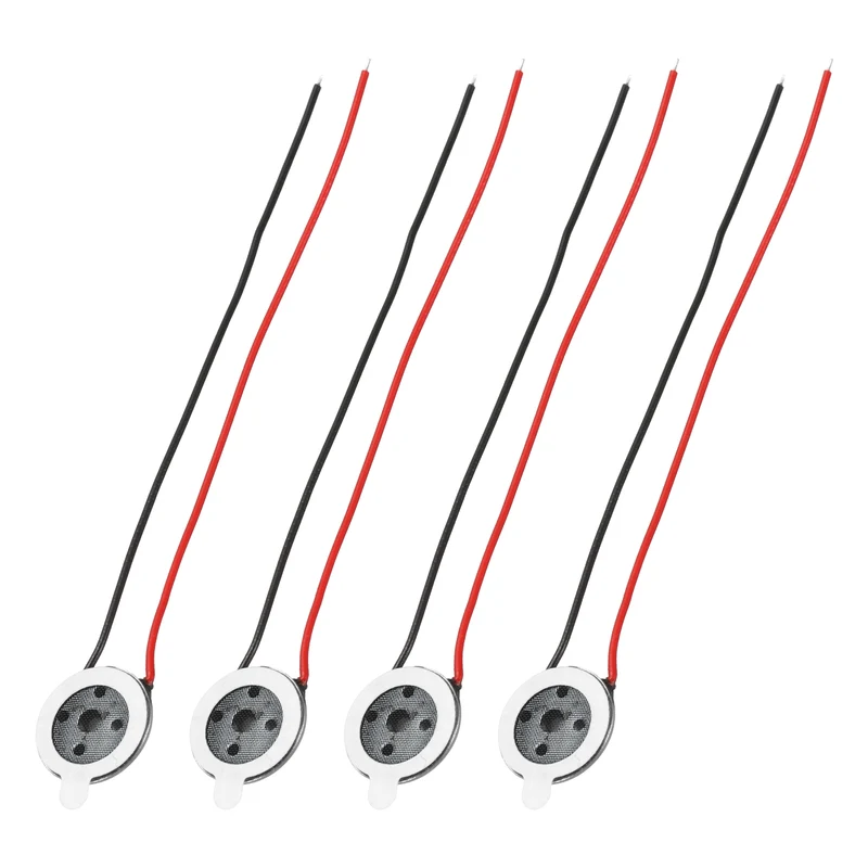 4Pcs 1W 8 Ohm 13mm/0.5" Small Round Internal Magnetic Speaker Black