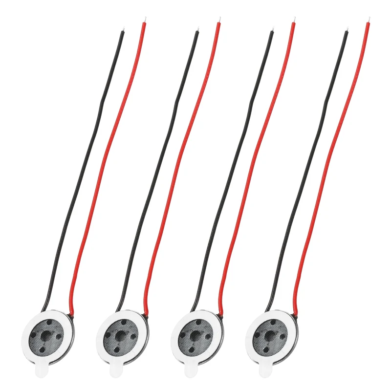 4Pcs 1W 8 Ohm 10mm/0.4" Small Round Internal Magnetic Speaker Black