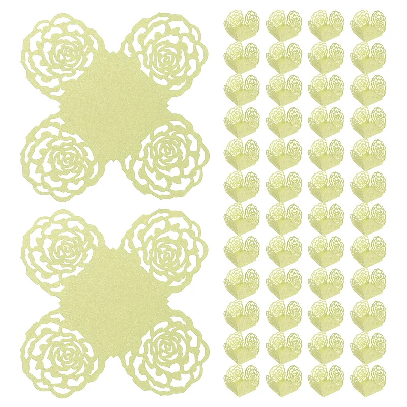 50PCS 4 Inch Truffle Wrappers for Wedding Birthday, Light Yellow