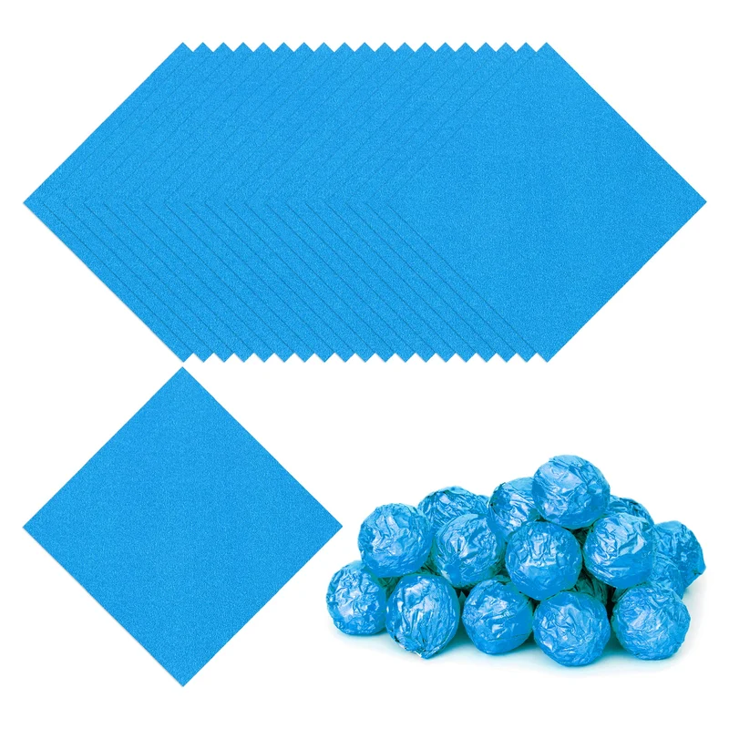 Foil Candy Wrappers 5x5 Inch, 100 Pcs Blue Orange Pattern Paper for Candy