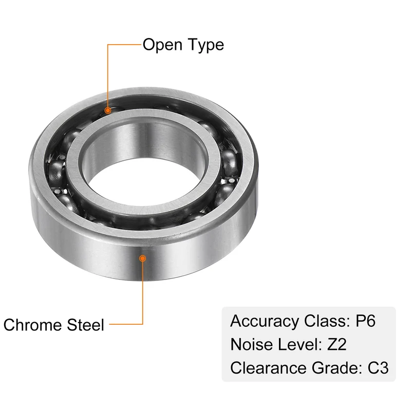 6005 Deep Groove Ball Bearing,4pcs 25x47x12mm C3 Open Type Bearings