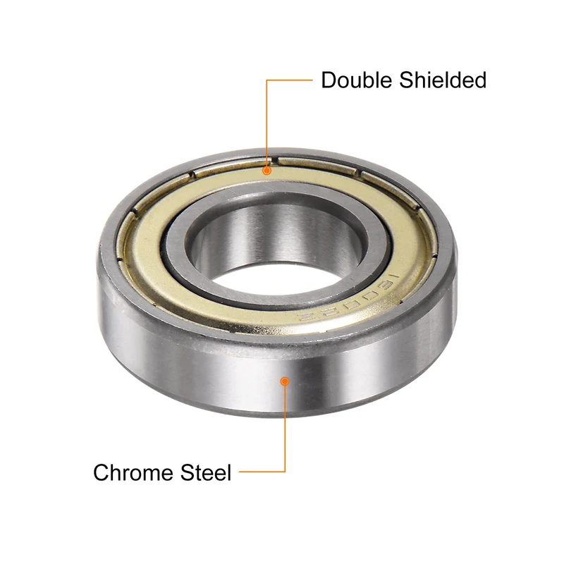 16002-2Z Deep Groove Ball Bearing, 2pcs 15mm x 32mm x 8mm Hign Carbon Chrome Steel Double Metal Shielded Bearing