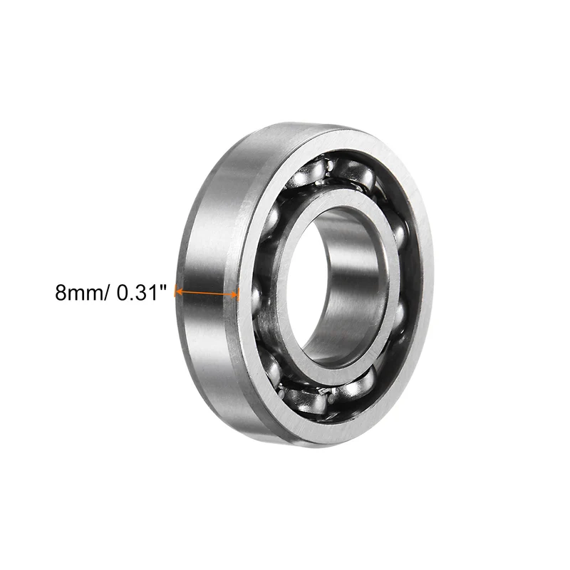 16002 Deep Groove Ball Bearing, 2pcs 15mm x 32mm x 8mm Hign Carbon Chrome Steel Z0 Open Type Bearing