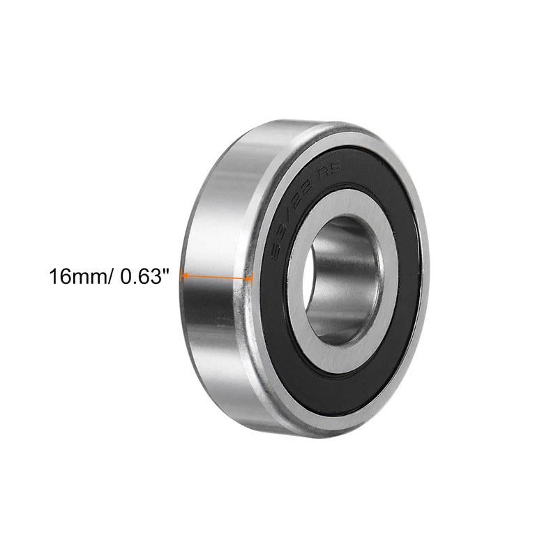 2Set, 63/22-2RS Deep Groove Ball Bearing 22 x 56 x 16mm Z1 Double Sealed Bearing