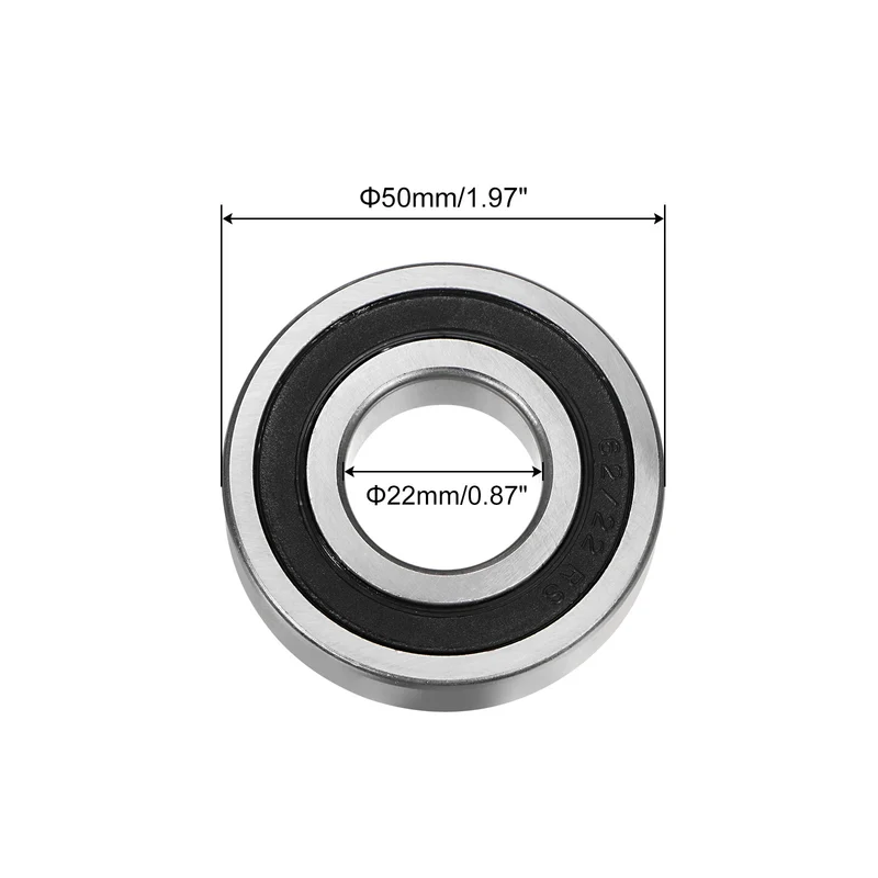62/22-2RS Deep Groove Ball Bearing, 22 x 50 x 14mm Z1 Double Rubber Bearing