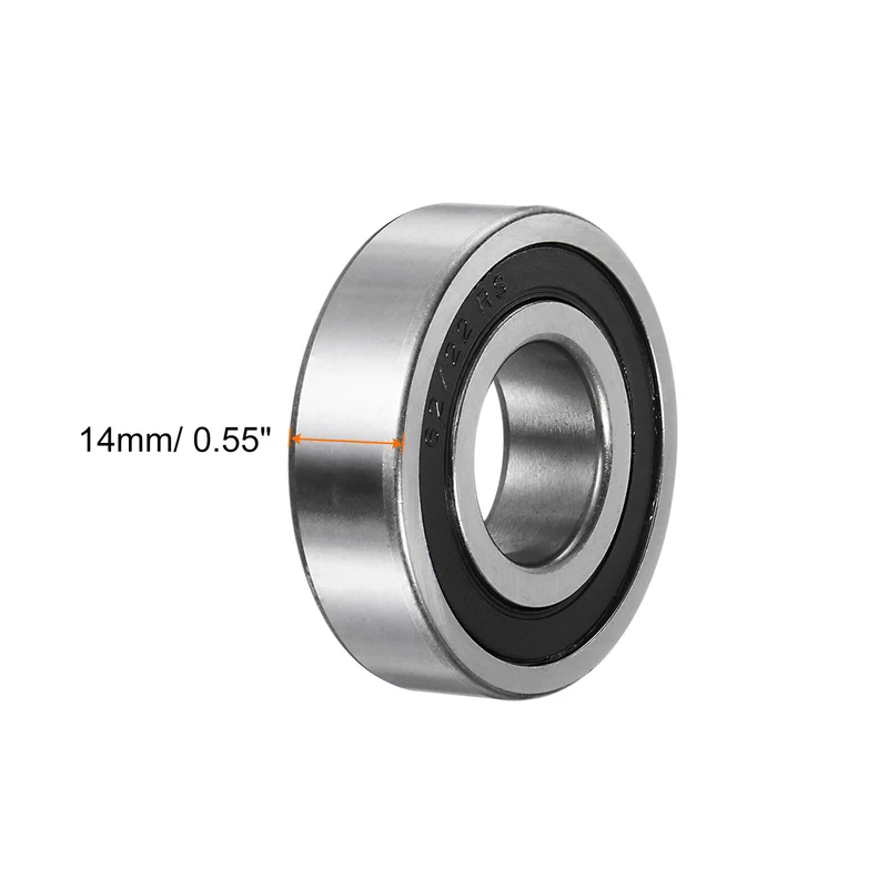 62/22-2RS Deep Groove Ball Bearing, 2pcs 22 x 50 x 14mm Z1 Double Sealed Bearing