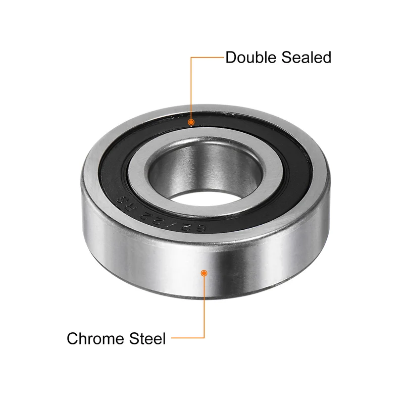 62/22-2RS Deep Groove Ball Bearing, 2pcs 22 x 50 x 14mm Z1 Double Sealed Bearing