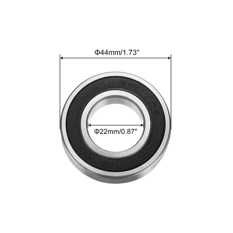 60/22-2RS Deep Groove Ball Bearing, 22 x 44 x 12mm Z1 Double Rubber Bearing
