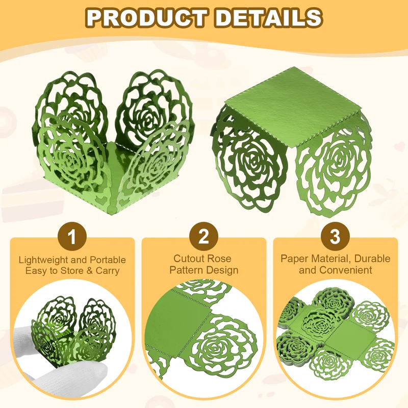 25PCS 4 Inch Truffle Wrappers for Wedding Birthday, Light Green