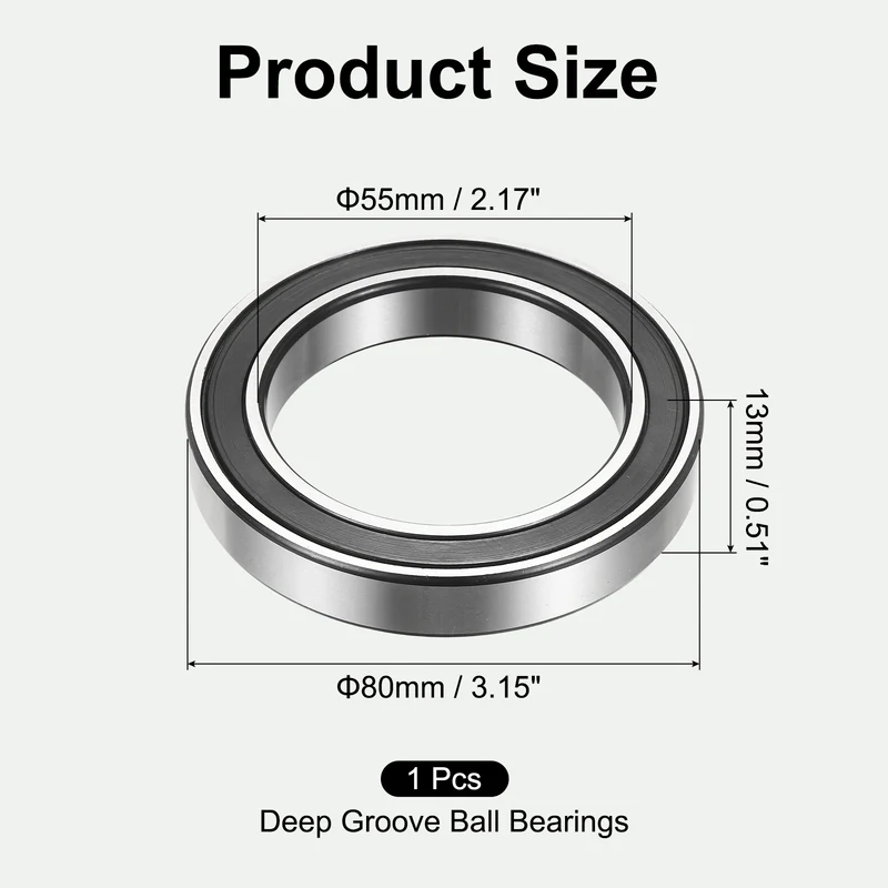 6911-2RS Deep Groove Ball Bearings 55x80x13mm ABEC3 Bearing