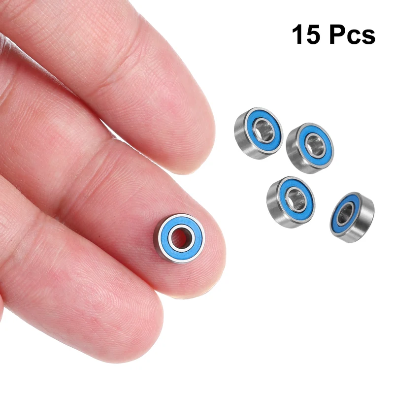 15pcs MR83-2RS Deep Groove Ball Bearings 3x8x3mm, P6 (ABEC 3)