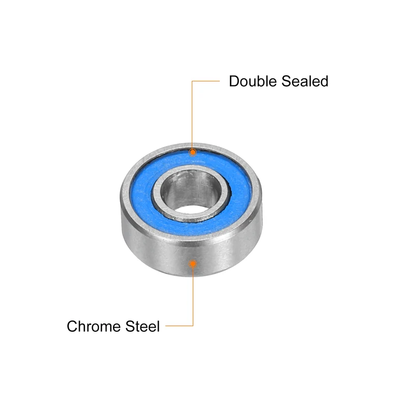15pcs MR83-2RS Deep Groove Ball Bearings 3x8x3mm, P6 (ABEC 3)