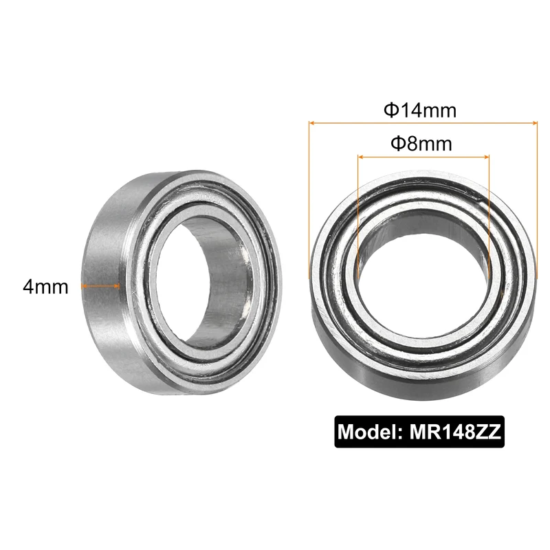 15pcs MR148ZZ Deep Groove Ball Bearings 8x14x4mm, P6 (ABEC 3)