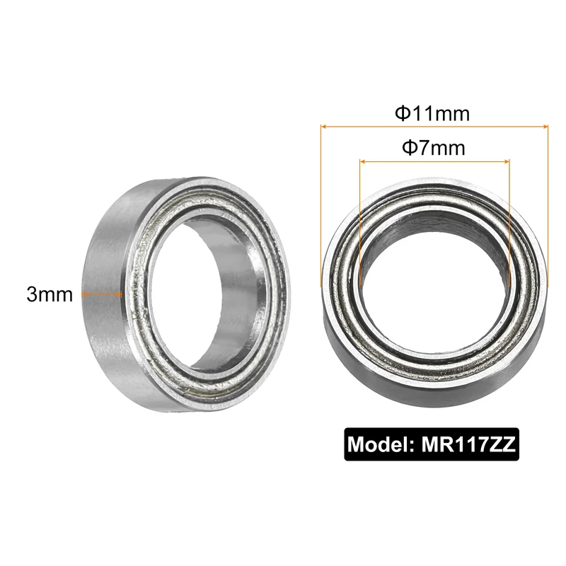 15pcs MR117ZZ Deep Groove Ball Bearings 7x11x3mm P6 (ABEC 3)