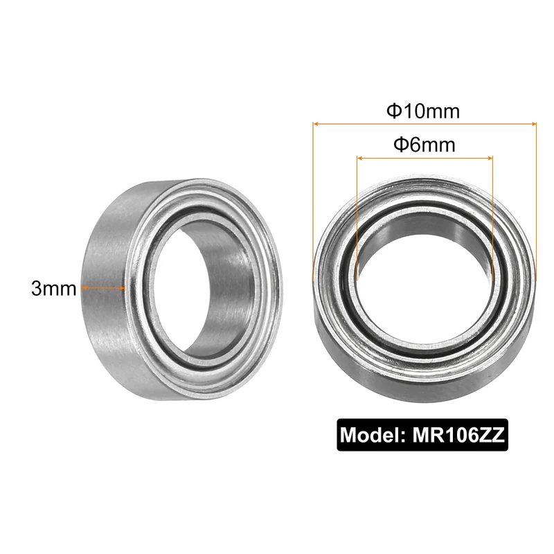 15pcs MR106ZZ Deep Groove Ball Bearings 6x10x3mm, P6 (ABEC 3)
