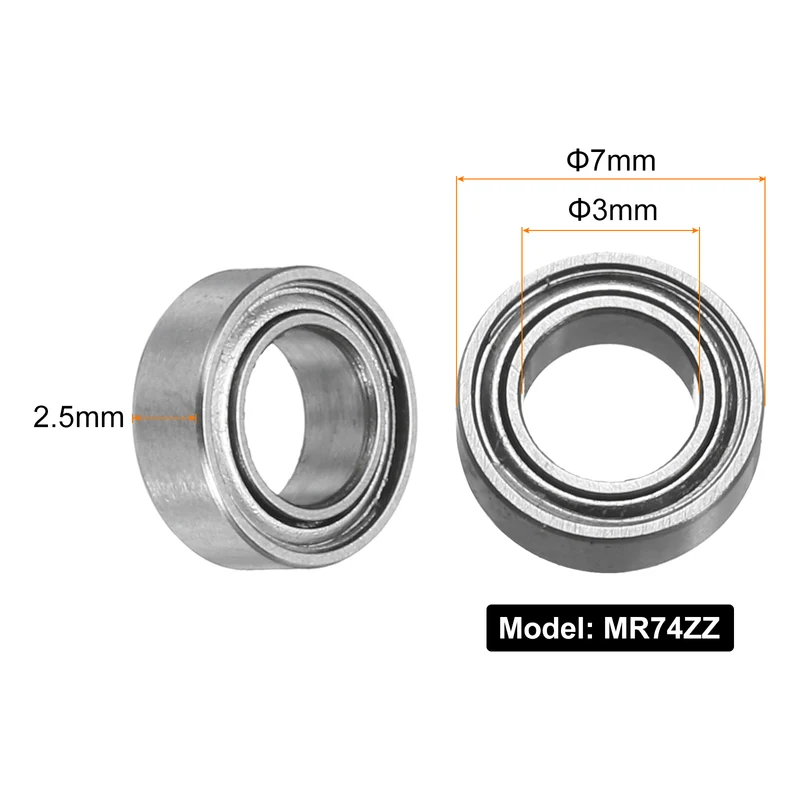 15pcs MR74ZZ Deep Groove Ball Bearings 4x7x2.5mm, P6 (ABEC 3)