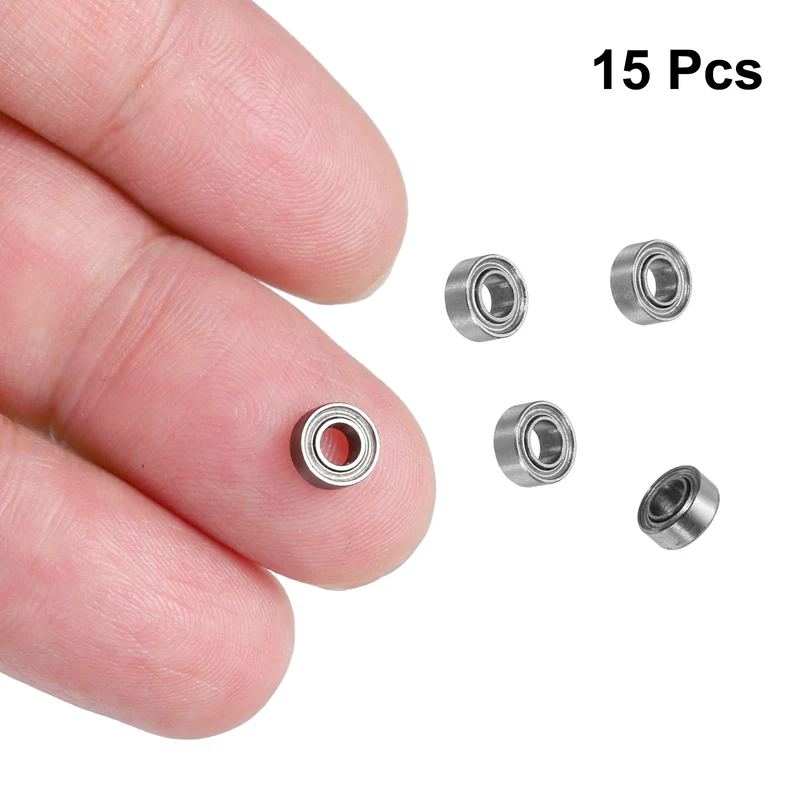 15pcs MR63ZZ Deep Groove Ball Bearings 3x6x2mm, P6 (ABEC 3)