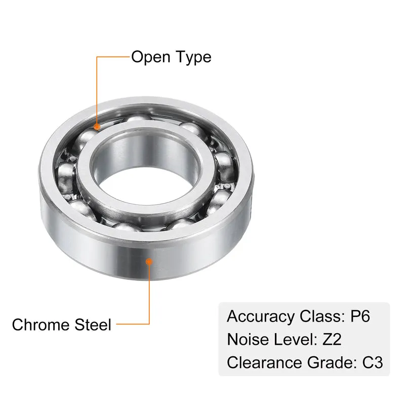 2pcs 6206 Deep Groove Ball Bearing, 35x62x14mm C3 Open Type Bearings