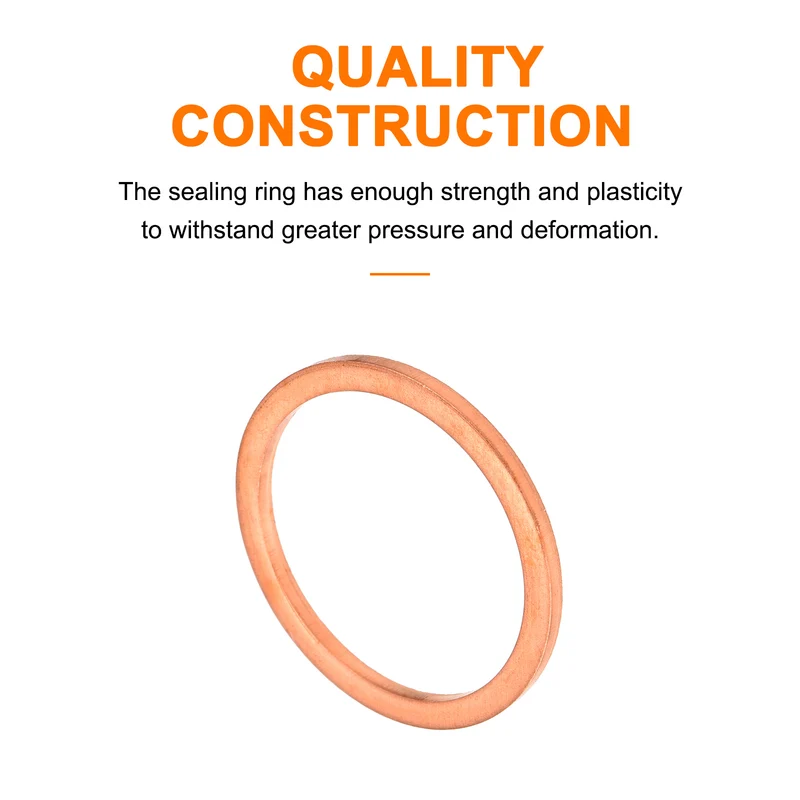 6 Pcs Flat Copper Washers 25x30x2mm Copper Flat Sealing Ring Washers