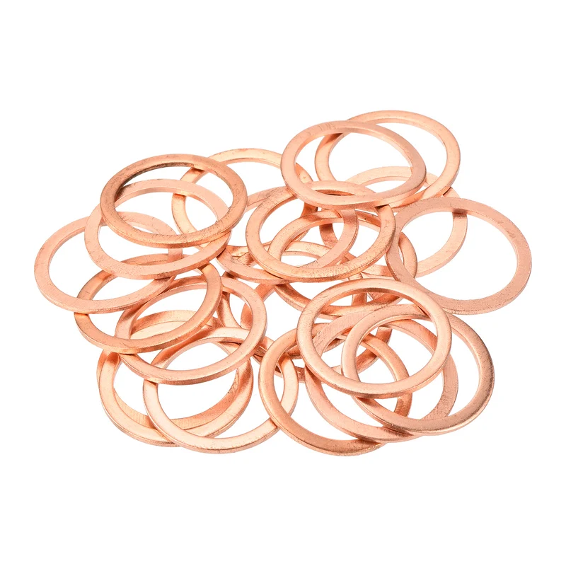 22 Pcs Flat Copper Washers 24x30x1.5mm Copper Flat Sealing Ring Washers