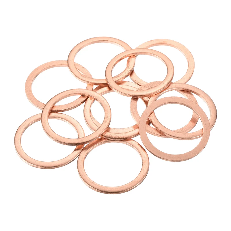 12 Pcs Flat Copper Washers 24x30x1.5mm Copper Flat Sealing Ring Washers