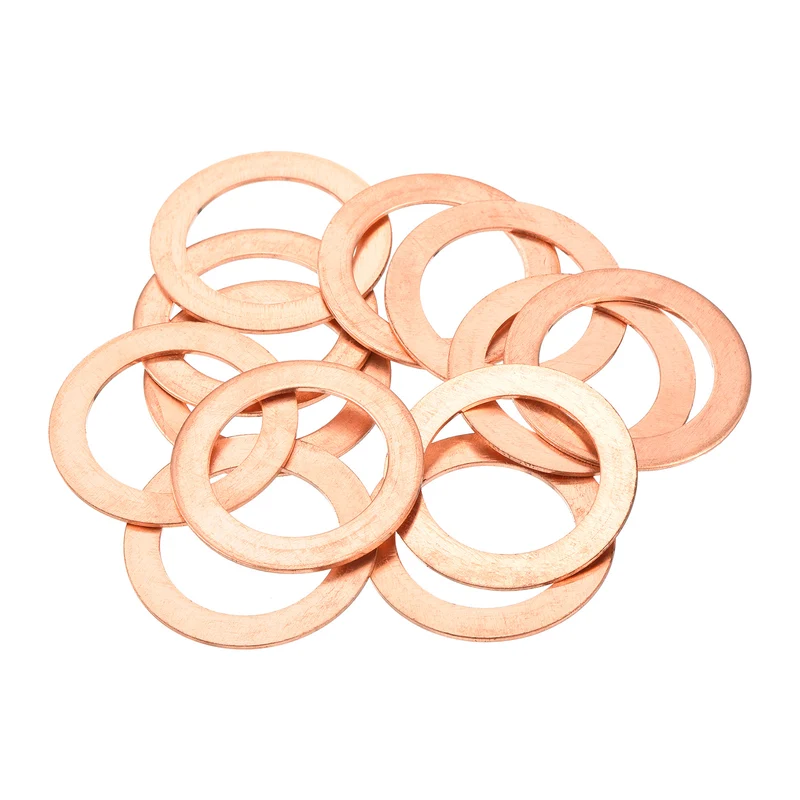 12 Pcs Flat Copper Washers 22x32x1mm Copper Flat Sealing Ring Washers