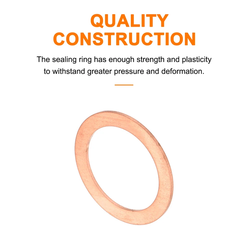 12 Pcs Flat Copper Washers 22x30x1mm Copper Flat Sealing Ring Washers