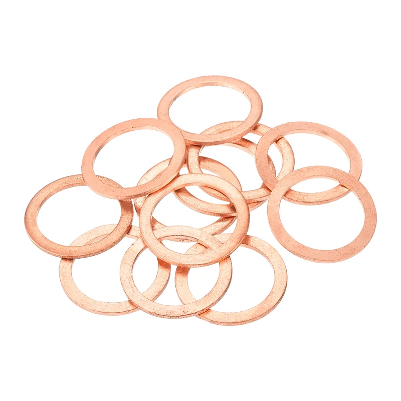 12 Pcs Flat Copper Washers 22x29x1.5mm Copper Flat Sealing Ring Washers