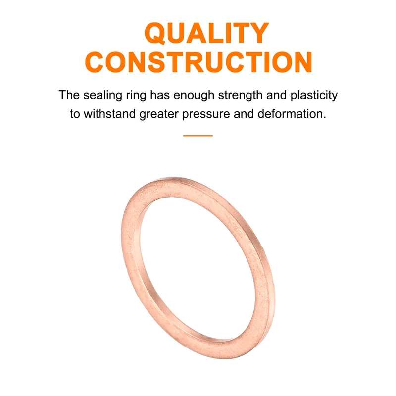 12 Pcs Flat Copper Washers 22x28x1.5mm Copper Flat Sealing Ring Washers