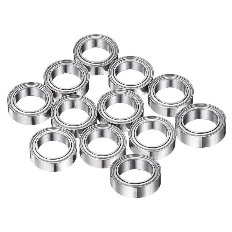 12Pcs MR128ZZ Deep Groove Ball Bearings, 8mm ID 12mm OD 3.5mm Width Bearing