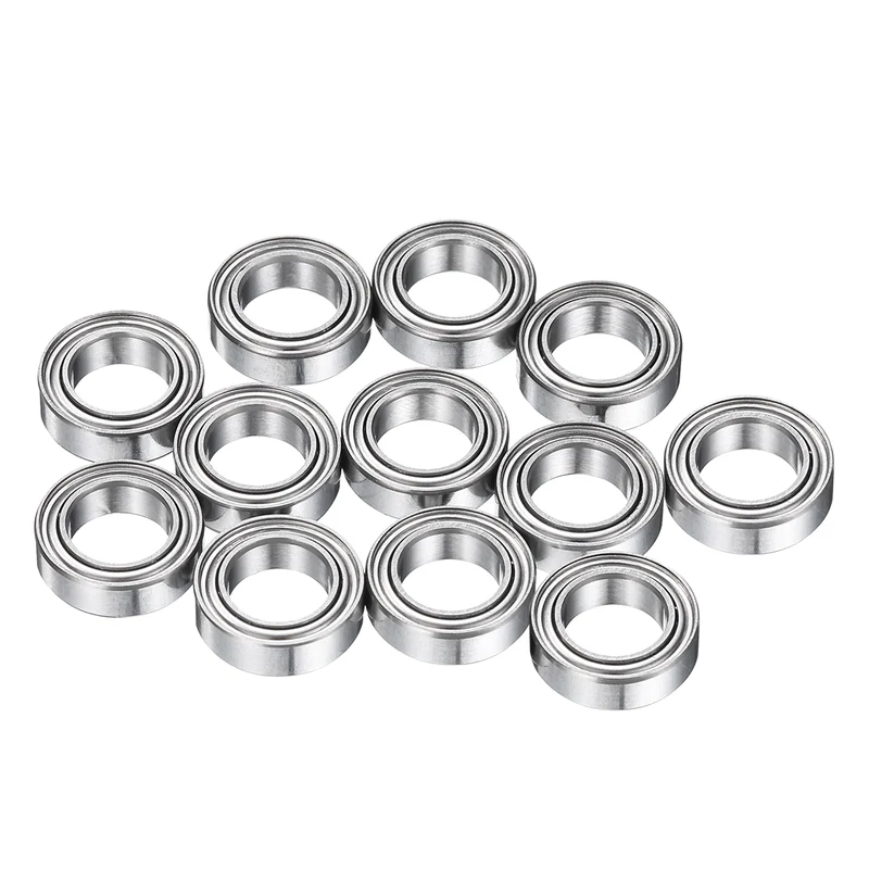 12Pcs MR106ZZ Deep Groove Ball Bearings, 6mm ID 10mm OD 3mm Width Bearing
