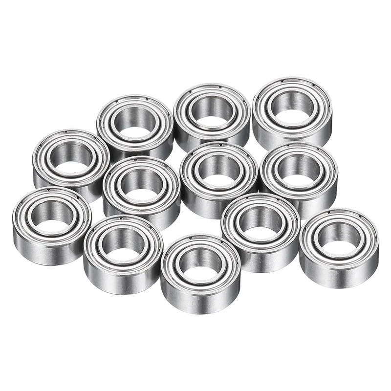 12Pcs MR105ZZ Deep Groove Ball Bearings, 5mm ID 10mm OD 4mm Width Bearing