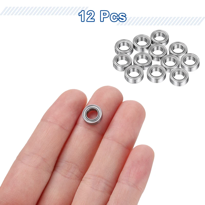 12Pcs MR95ZZ Deep Groove Ball Bearings, 5mm ID 9mm OD 3mm Width Bearing
