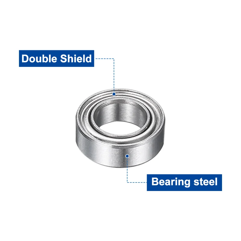 12Pcs MR95ZZ Deep Groove Ball Bearings, 5mm ID 9mm OD 3mm Width Bearing