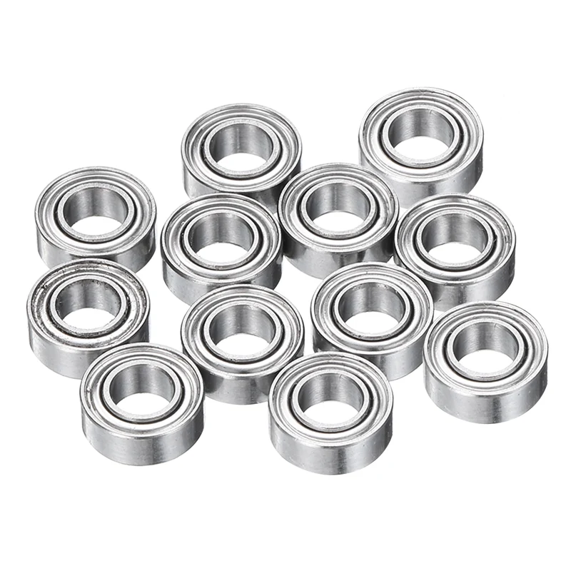 12Pcs MR84ZZ Deep Groove Ball Bearings, 4mm ID 8mm OD 3mm Width Bearing