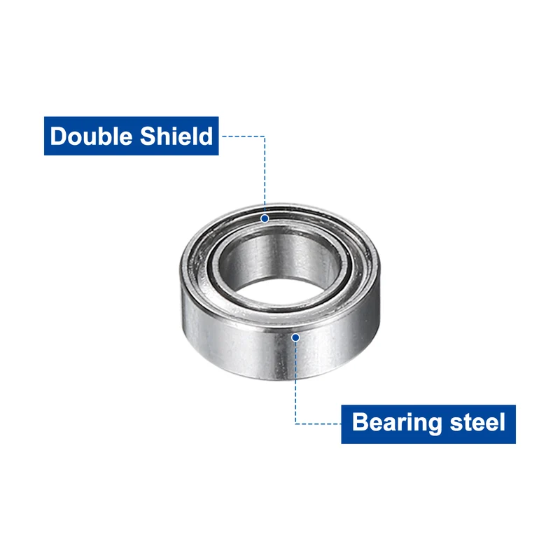 12Pcs MR74ZZ Deep Groove Ball Bearings 4mm ID 7mm OD 2.5mm Width Bearing