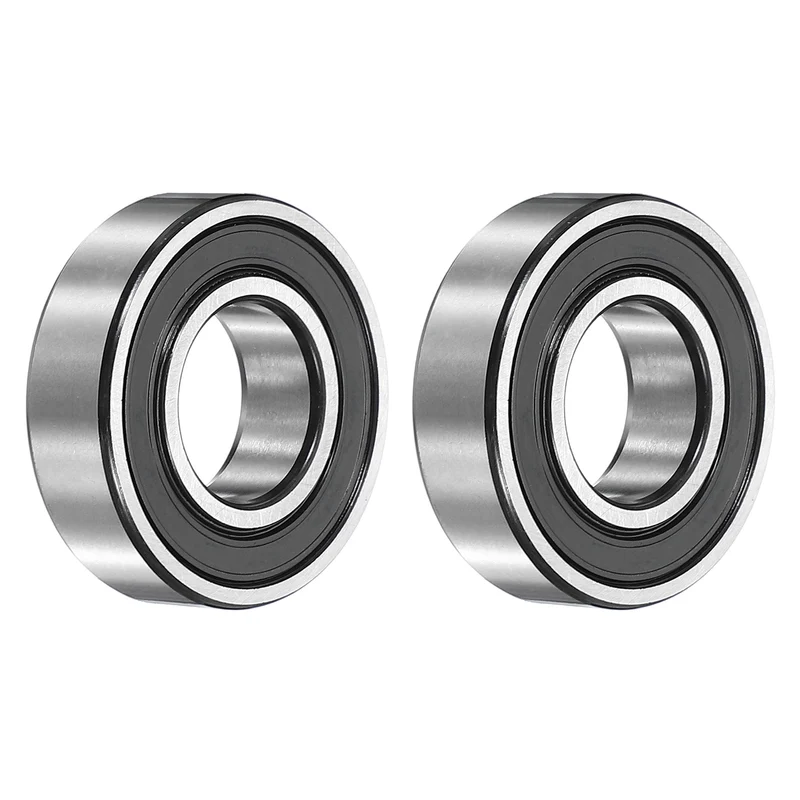2Pcs 6004-2RS Deep Groove Ball Bearing, 20x42x12 mm Double Rubber Seal Bearing
