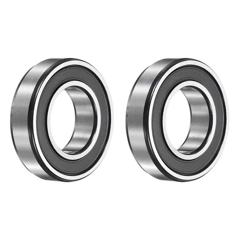 2Pcs 6005-2RS Deep Groove Ball Bearing, 25x47x12 mm Double Rubber Seal Bearing