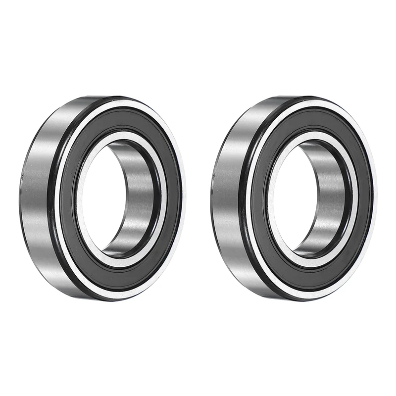 2Pcs 6006-2RS Deep Groove Ball Bearing, 30x55x13 mm Double Rubber Seal Bearing