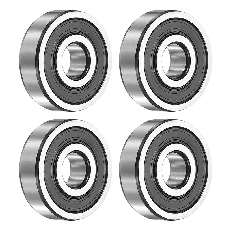 4Pcs 6200-2RS Deep Groove Ball Bearing, 10x30x9 mm Double Rubber Seal Bearing