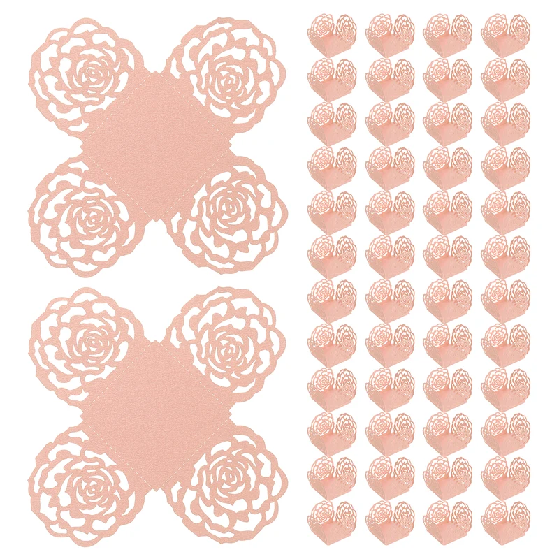 50PCS 4 Inch Truffle Wrappers for Wedding Birthday, Pink