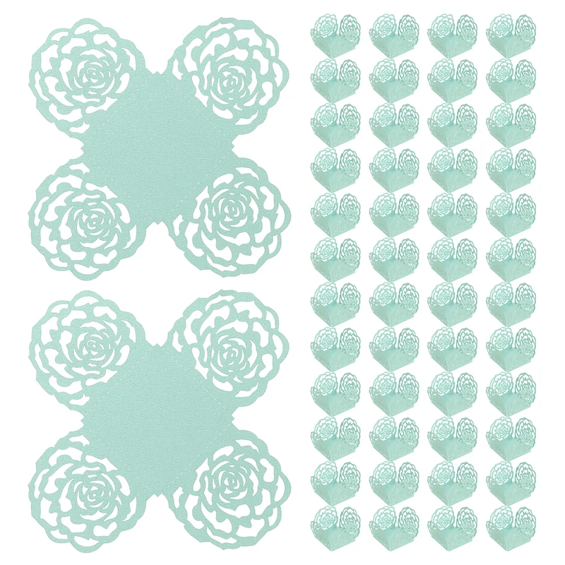 50PCS 4 Inch Truffle Wrappers for Wedding Birthday, Light Blue